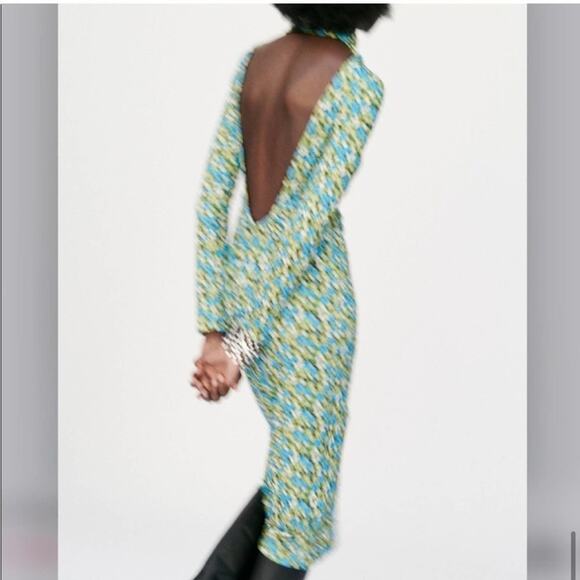 Zara Midi Floral Dress Size Medium - Picture 12 of 16